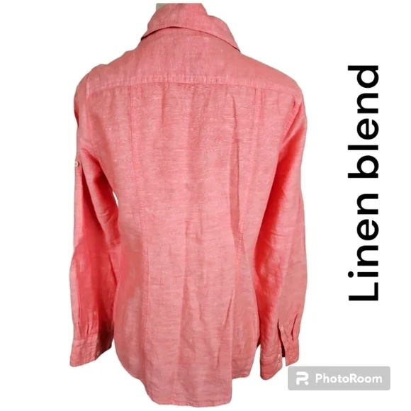 Banana Republic Soft Wash Shirt Linen Blend Medium VGUC - Picture 2 of 10